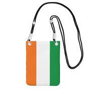 Flag of Ivory Coast Crossbody Mobile Phone Bag Black with Adjustable Strap for Women â€“ Fashionable, Convenient