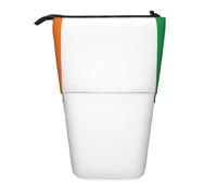 Flag of Ivory Coast Expandable Stand Pencil Pouch, Multi-Design Oxford Fabric, Adjustable Height, Multi-Use Cosmetic Bag