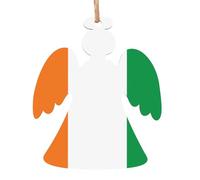 Flag of Ivory Coast Printed Christmas Wooden Pendants, Simple and Environmentally Friendly, Holiday Decorations。