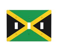 Flag of Jamaica 3 Gang Switch Plate Cover-Unbreakable Polycarbonate Wall Plate, Heat Resistant Toggle Switch Decor for Home