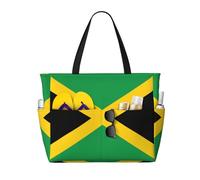 Flag Of Jamaica Beach Bag Extra Large Beach Tote Bag Foldable Beach Bag For Sand Pool For Women Vacation Must