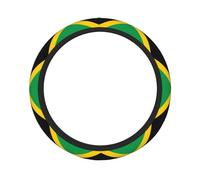 Flag of Jamaica Double-Layer Thick Steering Wheel Cover, 100% Polyester, 15 feet in Diameter
