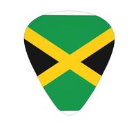 Flag of Jamaica Guitar Picks 12 Pack Assorted Thickness-0.46mm 0.71mm 0.96mm Medium Thin Heavy Celluloid Style Picks for Acoustic Electric Guitar Ukulele