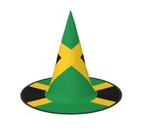Flag of Jamaica Halloween Witch Hat 3 PCS Comfortable And Durable Suitable For Party Role Play And Carnival