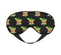 Flag of Jamaica Map 12 Flag of Jamaica Map Sleep Masks Adjustable Strap Soft Eye Mask for Women Men Travel Work Home