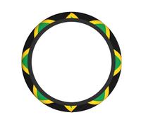 Flag of Jamaica Pattern Steering Wheel Cover 15 inches, Universal for All Seasons, Highly Elastic and Easy to Install