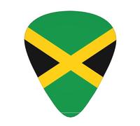 Flag of Jamaica Patterned Guitar Picks - 12-Piece Set with 3 Different Thicknesses, Suitable for Electric and Acoustic Guitars