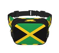 Flag of Jamaica print Cute Large Black Fanny Packs for Women Cross Body Waist Bag Nylon Fashionable Fanny Pack, Black, One Size