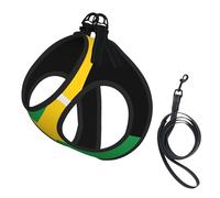 Flag Of Jamaica Print Dog Harness,Pet Leash Vest,Adjustable And Reflective Vest,For Small To Medium Dogs