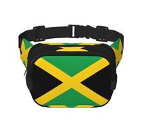 Flag of Jamaica Print Fashion Waist Packs Square Layer Waist Bag Black Belt Bag with Adjustable Strap, Black, One Size