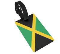 Flag of Jamaica Print Luggage Tags,2.1x3.3 Inches PVC Luggage Identifiers with Belt, Name Tags Travel Accessories