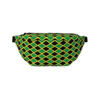 Flag of Jamaica Printed waist bag with large capacity and double pockets, suitable for travel and sports.
