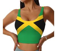 Flag of Jamaica Printing Women's Summer Lightweight Running Vest Outerwear Sleeveless Top for Sport Golf Hiking Travel Black