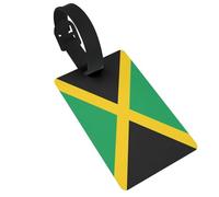 Flag of Jamaica PVC Luggage Tag for Suitcases, Durable Travel ID Label with Name Card Removable Strap for Bags, 1 Pack