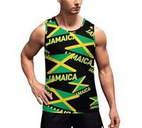 Flag of Jamaica Slim Fit Men's Activewear Tank Tops Sleeveless Workout Tank Shirts Casual Tees Vest 4XL