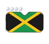 Flag of Jamaica Small Car Windshield Sunshade - Quick Cooling in The car in Summer, Portable Storage Sunshade