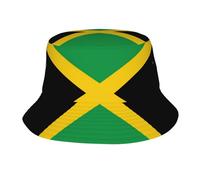 Flag of Jamaica Sun-Proof Hat Beach Bucket Cap for Summer Outdoor Fishing Trips Uv Protection, Unisex Black