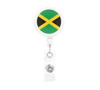 Flag of Jamaica The Plastic Retractable Badge Holder is Made of ABS Material and The Rope is Nylon