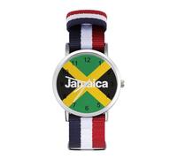 Flag of Jamaica Wrist Watches for Men Women Casual Braided Strap Easy Reader for Work Workout