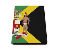 Flag of Jamaican Printed A5 Notebook Binder Refillable Notebook 6 Metal PU Leather Ring Planner Daily Work