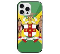 Flag of Jamaican Printed Phone Case Cute Slim Glass Cellphone Protective Cover Unisex Compatible with iPhone 16/16 Plus/16 Pro/16 Pro Max/16 E
