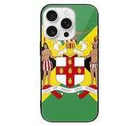 Flag of Jamaican Printed Phone Case Cute Slim Glass Cellphone Protective Cover Unisex Compatible with iPhone 16/16 Plus/16 Pro/16 Pro Max/16 E