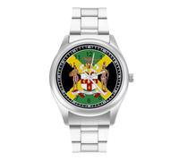 Flag of Jamaican Trendy Wrist Watches for Men Classic Quartz Stainless Steel Strap Watch
