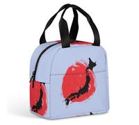Flag of Japan Portable Insulated Lunch Bag Adults Picnic Tote Cool Bag Travel Work