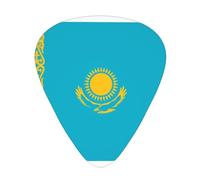 Flag of Kazakhstan Guitar Picks 12 Pack Assorted Thickness-0.46mm 0.71mm 0.96mm Thin Medium Heavy Picks for Acoustic Electric Guitar Ukulele