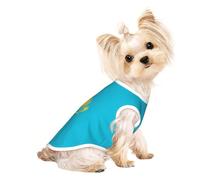 Flag of Kazakhstan Pet Breathable Sleeveless T-shirt M for Small Dogs and Cats Soft, Lightweight, Stylish
