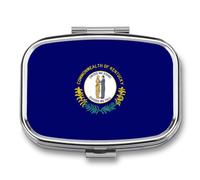 Flag of Kentucky United States Travel Pill Organizer with Mirror