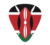 Flag of Kenya 12 guitar picks per pack, available in 3 different thicknesses, suitable for electric guitars, ukuleles, etc.