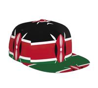 Flag of Kenya Adjustable Snapback Hat Cap, Unisex Hip Hop Baseball Cap with Classic Rock Brim Trucker Black, Black, One size