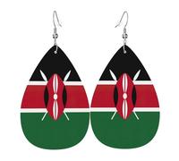 Flag Of Kenya Print Drop Earrings, Costume Accessories Dangle Earrings For Women Holiday Present