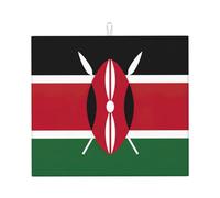 Flag of Kenya Print Drying Mat for Kitchen Absorbent Reusable Dish Pad Sink Racks Utensils Table