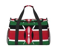 Flag of Kenya Print Functional Travel Tote Ample Space Travel Bag Foldable Carry On Tote for Weekender