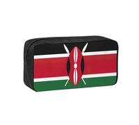 Flag of Kenya Print Large Pencil Case Big Capacity Pen Case Durable Pencil Box Stationery Bag for Travel Makeup