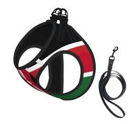 Flag Of Kenya Print Small Dog Harness And Leash Set, Adjustable Soft Vest With 360° Reflective Straps For Cats Puppy