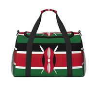 Flag of Kenya print Weekender Overnight Carry On Bag Gym Luggage Bag Duffel Bag for Travel Women, Black, One Size
