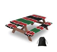 Flag of Kenya Rectangular water-repellent picnic tablecloths, outdoor camping, picnic, BBQ
