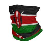 Flag Of Kenya Wooden Texture Kenyan Flag Unisex Headwear Microfiber Balaclava Durable Headscarf For Volleyball Football Running