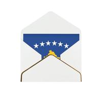 Flag Of Kosovo Greetings Romantic Card With Envelopes, Send To A Close Friend,Phnom Penh Pearl Paper Greeting Card