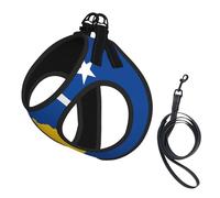 Flag Of Kosovo Print Dog Harness,Pet Leash Vest,Adjustable And Reflective Vest,For Small To Medium Dogs