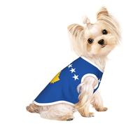 Flag of Kosovo Print Dog Lightweight Shirt,Summer Cool Breathable Dog t Shirts,Pet Sleeveless Stretchy Clothes