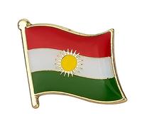 Flag of Kurdistan National Flag Metal Enamel Pin Badge - 1.9cm x 1.6cm - Kurdish Sun Emblem Hard Enamel Lapel Pin - Kurdish Identity Symbol for Jacket