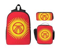 Flag of Kyrgyzstan Backpack Set-3-in-1 Travel Bag Lunch Bag Storage Pouch