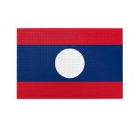 Flag of Laos Adult Wooden Jigsaw Puzzle 1000 Pieces for The Perfect Visual Feast! 1000pcs