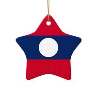 Flag Of Laos Christmas Ornament, Christmas Tree Decorations, Holiday Decor And Xmas Gifts Ideas