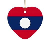 Flag Of Laos Christmas Ornament, Christmas Tree Decorations, Holiday Decor And Xmas Gifts Ideas