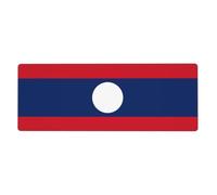 Flag of Laos Long and Large Rubber Mouse pad for Office Computers 12x31.5in